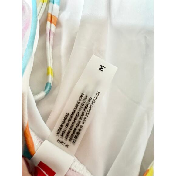 NWT Solid & Striped The Lynn Open Back One Piece Watercolour Stipe Marshmallow M - Picture 6 of 7